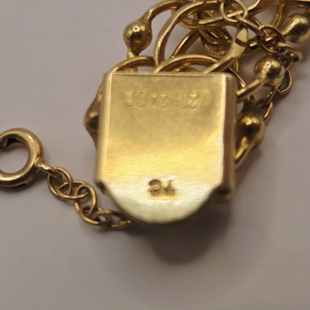 Vintage 1/20 12K G.F Charm Bracelet, Earrings And Pendent With Charm Lot Estate - Picture 10 of 16